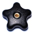 Midwest Fastener 1/4"-20 x 1-1/4" Black Plastic Coarse Thread Thru-Hole Star Knobs 3PK 78084